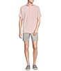 Color:Light Pink - Image 3 - Blue Label Solid Short Sleeve Jersey Coatfront Shirt