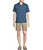 Color:Blue - Image 3 - Blue Label Tahiti Collection Garment Dyed Cotton Dobby Short Sleeve Woven Camp Shirt