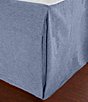 Color:Blue - Image 1 - Cameron Collection Chambray Pleated Cotton Bed Skirt