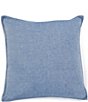Color:Blue - Image 1 - Cameron Collection Chambray Square Pillow