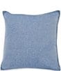Color:Blue - Image 2 - Cameron Collection Chambray Square Pillow
