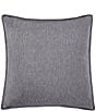 Color:Gray - Image 1 - Cameron Collection Chambray Square Pillow