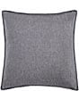 Color:Gray - Image 2 - Cameron Collection Chambray Square Pillow