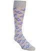 Color:Grey - Image 1 - Fish Pattern Crew Dress Socks