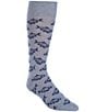 Color:Blue - Image 1 - Fish Pattern Crew Dress Socks