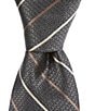 Color:Grey - Image 1 - Grounded Stripe 3 1/4#double; Silk Tie