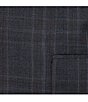 Color:Blue - Image 4 - Modern Fit Flat Front Plaid 2-Piece Suit