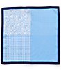 Color:Light Blue - Image 1 - Paisley/Diamond Silk Pocket Square