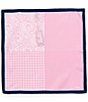 Color:Pink - Image 1 - Paisley/Diamond Silk Pocket Square