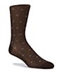 Color:Brown - Image 1 - Pindot & Square Dress Socks