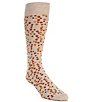 Color:Taupe - Image 1 - Small Dot Pattern Crew Dress Socks