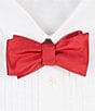 Color:Red - Image 1 - Solid Silk Bow Tie