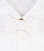 Color:White - Image 1 - Solid Silk Bow Tie
