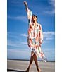 Color:Menemsha - Image 5 - Freya Long Balloon Sleeve V-Neckline Caftan Maxi Dress
