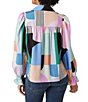 Color:Multi - Image 2 - Nell Long Balloon Sleeve Button Front Shirt