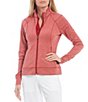 Color:Cardinal Red Heather - Image 1 - Long Sleeve Midweight Shoreline Full Zip Jacket