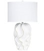 Color:White - Image 1 - Ruffled Gold Edge Table Lamp