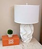 Color:White - Image 2 - Ruffled Gold Edge Table Lamp