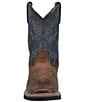 Color:Rust/Blue - Image 5 - Kids' Brantley 8#double; Leather Western Boots (Toddler)