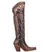 Color:Chocolate - Image 2 - Kommotion Leather Over-the-Knee Western Boots