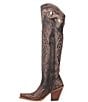Color:Chocolate - Image 4 - Kommotion Leather Over-the-Knee Western Boots