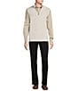 Color:Egret White - Image 3 - Daniel Cremieux Signature Label Supima Cashmere Blend Quarter-Zip Sweater Vest