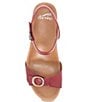 Color:Red Glazed Kid Leather - Image 6 - Arielle Leather Wedge Sandals