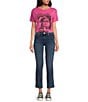 Color:Sugar Plum - Image 3 - Blondie Heart of Glass Ringer Crew Neck Short Sleeve Graphic Tee Shirt