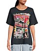 Color:Vintage Black - Image 1 - Rolling Stones Time Waits For No One Short Sleeve Crew Neck Collage Graphic Tee