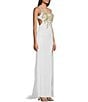 Color:White - Image 3 - Sequin Beaded Butterfly Bodice Lace-Up Back Long Dress