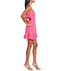 Color:Bright Pink - Image 3 - Corset Bodice Bow Back Ruffle Hem Dress