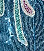 Color:Blue - Image 4 - Sequin Butterfly Applique V-Neck Lace Up Back Cutout Gown