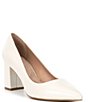 Color:Snow White - Image 1 - Remi Pointed Toe Block Heel Pumps