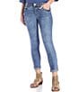 Color:Light Blue - Image 1 - Petite Size #double;Ab#double;solution® Crop Roll Cuff Skimmer Skinny Leg Stretch Denim Jeans