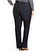 Color:Indigo - Image 2 - Plus Size #double;Ab#double;solution® Mid Rise Itty Bitty Bootcut Jeans