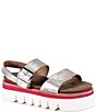 Color:Silver - Image 1 - Roly Poly Metallic Suede Chunky Platform Sandals