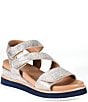 Color:Gold - Image 1 - Sunny Walk Metallic Leather Platform Wedge Sandals