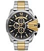Color:Two Tone - Image 1 - Men's Mega Chief Chronograph Two-Tone Stainless Steel Watch