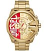 Color:Gold - Image 1 - Men's Mega Chief Chronograph Gold-Tone Stainless Steel Bracelet Watch