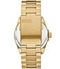 Color:Gold - Image 3 - Men's MS9 Three-Hand Date Gold-Tone Stainless Steel Bracelet Watch and Necklace Set