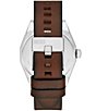 Color:Brown - Image 2 - Men's Scraper Three-Hand Brown Leather Strap Watch