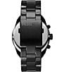 Color:Black - Image 3 - Men's Spiked Chronograph Black Stainless Steel Bracelet Watch