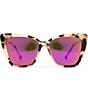 Color:Cream Tortoise/Pink - Image 2 - Becky II Tortoise Polarized Cat Eye Sunglasses
