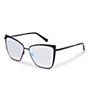 Color:Black - Image 1 - Women's Becky Black Flash Grey Gradient Cat Eye Sunglasses