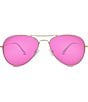 Color:Gold/Pink - Image 1 - Cruz Polarized Mirrored Aviator Sunglasses