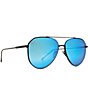 Color:Black/Blue - Image 1 - Dash Blue Mirror Aviator Sunglasses