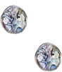 Color:Silver/Abalone - Image 1 - Abalone Faceted Round Clip On Drop Earrings