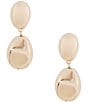 Color:Gold - Image 1 - Pebble Bead Double Drop Clip Earrings