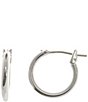 Color:Metal - Image 1 - Sterling Collection Small Hoop Sensitive Earrings