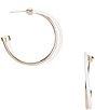Color:Gold/White - Image 1 - White Polish Wire Hoop Earrings